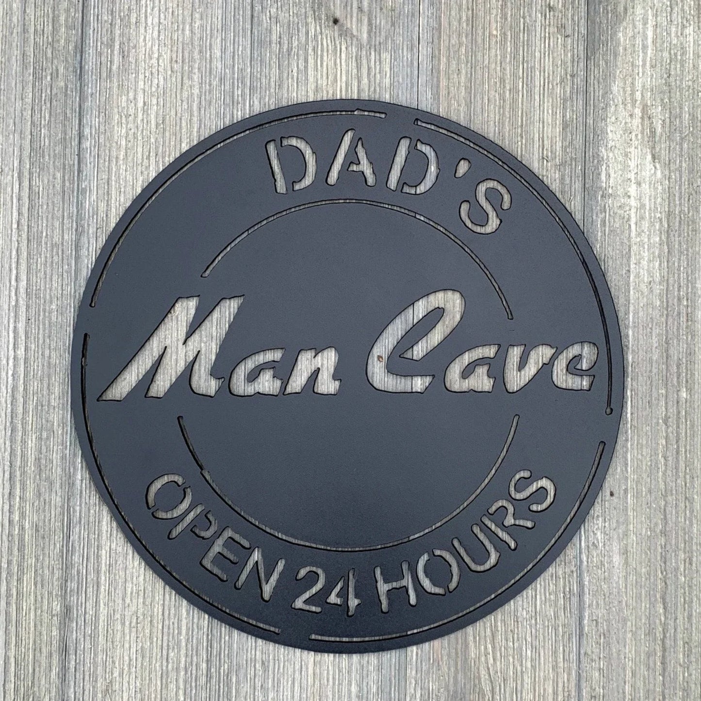 Dad's Man Cave Metal Sign Cutout Cut Metal Sign Wall Metal Art - 8 inches - metal sign