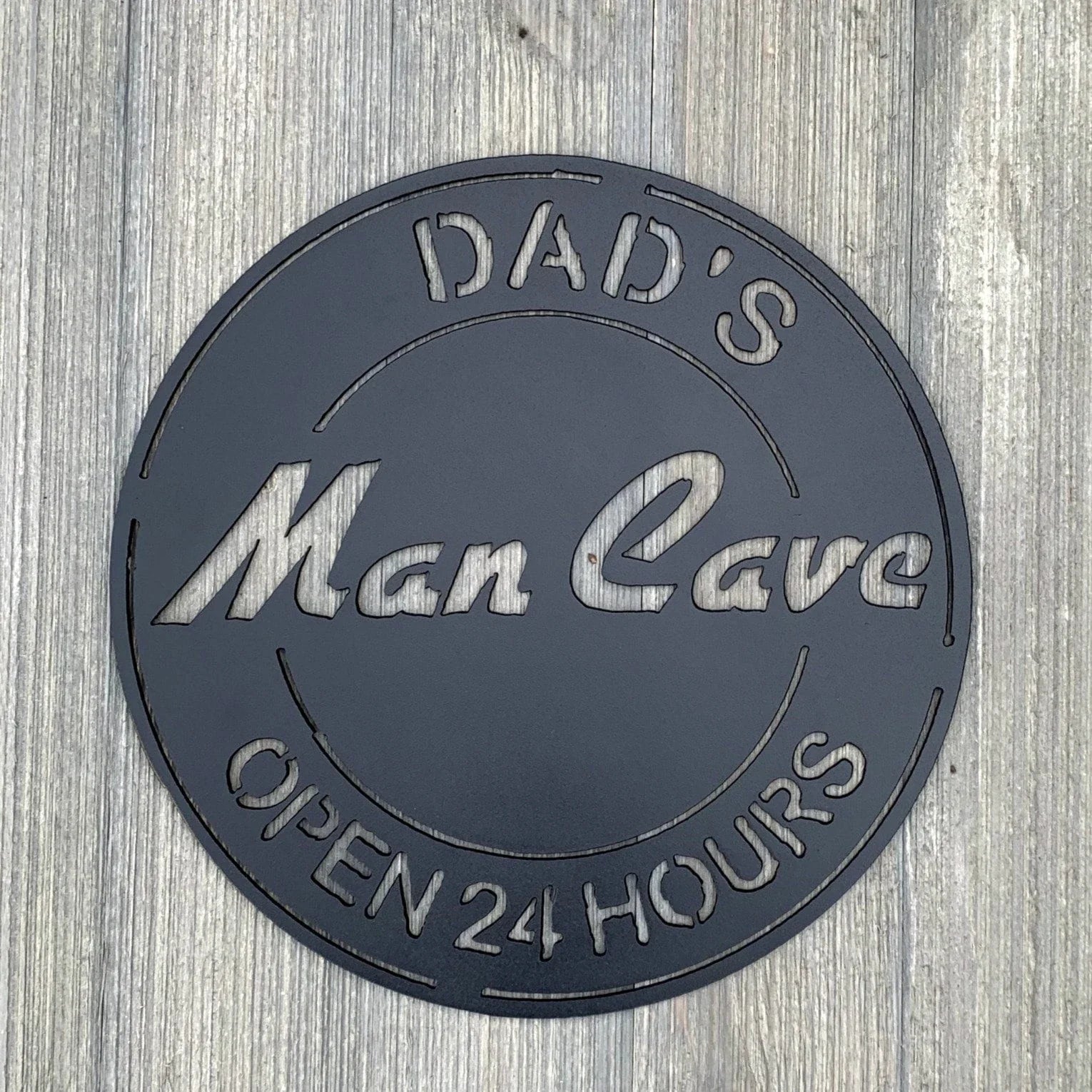 Dad's Man Cave Metal Sign Cutout Cut Metal Sign Wall Metal Art - 8 inches - metal sign