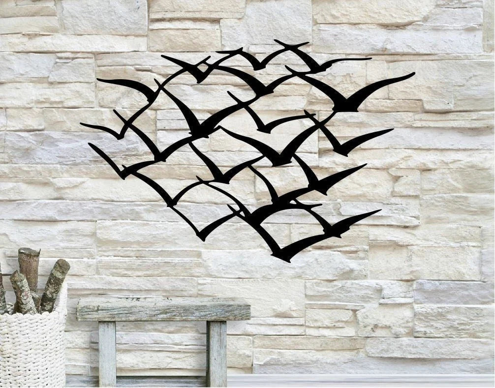 Flock Of Birds Bird Birds Wall Decor Sign Metal Bird Flock - 8 inches - metal sign