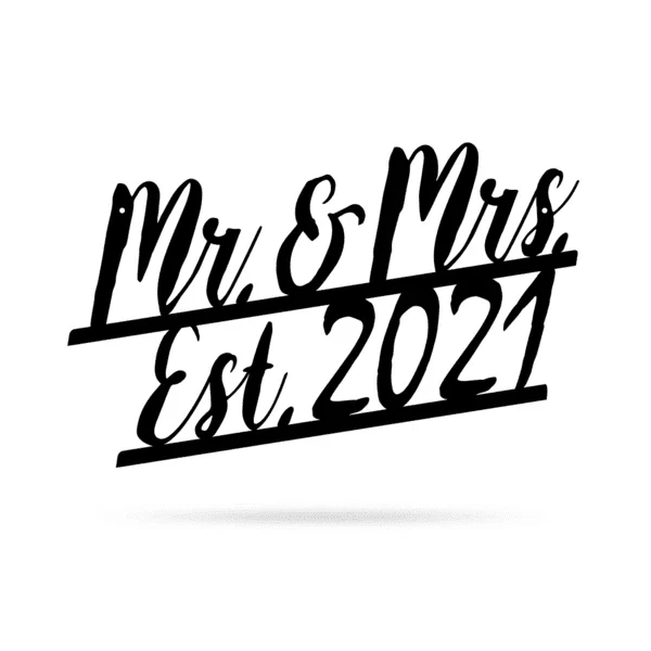 Mr And Mrs Wall Deeeecor Cut Metal Sign Metal House Sign - 8 inches - metal sign