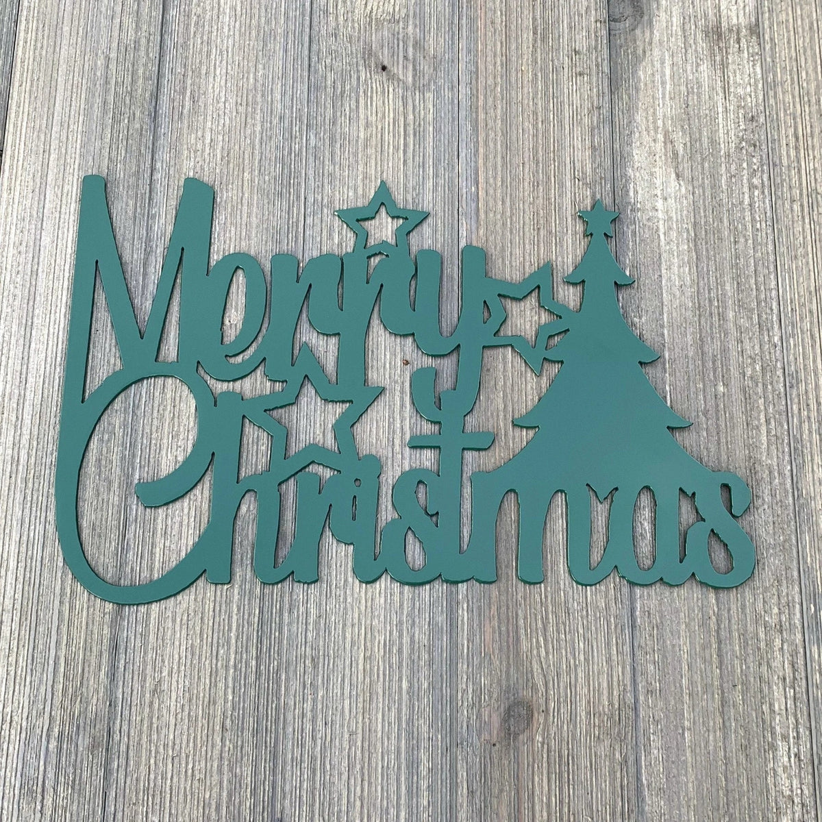 Merry Christmas Metal Sign Cutout Cut Metal Sign Wall Metal Art - 8 inches - metal sign