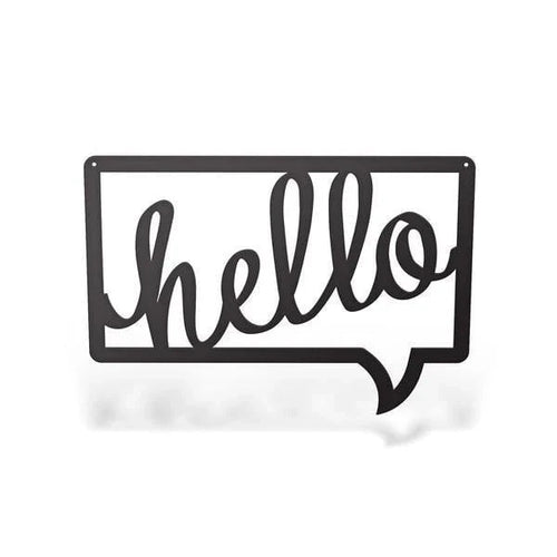 Hello Bubble Sign Cut Metal Sign Metal House Sign - 8 inches - metal sign