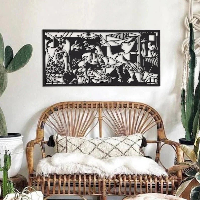 Guernica Large Framed Wall Art Extra Large Wall Decor Living Room Wall Art Guernica Wall Art Pablo Picasso Art - 8 inches - metal sign