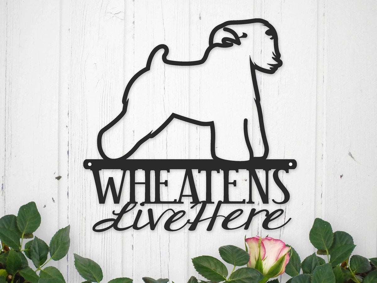 Wheaten Terrier Dog Sign Metal Sign Outdoor Sign Dog Mom Gift Laser Cut Steel - 8 inches - metal sign