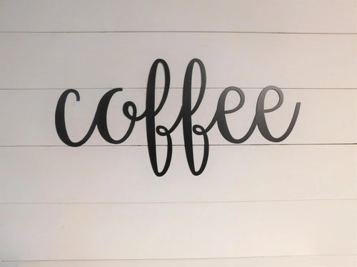 Coffee Sign Metal Coffee Sign Rustic Word Art Sign Coffee Bar Decor Coffee Gift - 8 inches - metal sign
