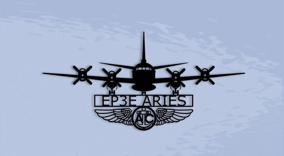 Ep3e Aries With Aircrew Wings Naval Aircraft Metal Sign Cut Metal Sign Wall Decor - 8 inches - metal sign