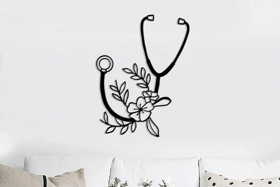 Stethoscope Decor Nurse Office Decor Best Gift For Nurse Sign For Office Nurse Doctor Wall Decoration - 8 inches - metal sign