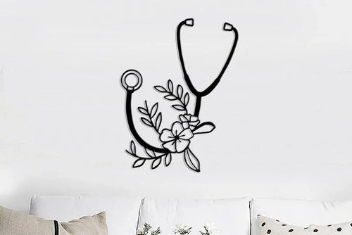 Stethoscope Decor Nurse Office Decor Best Gift For Nurse Sign For Office Nurse Doctor Wall Decoration - 8 inches - metal sign
