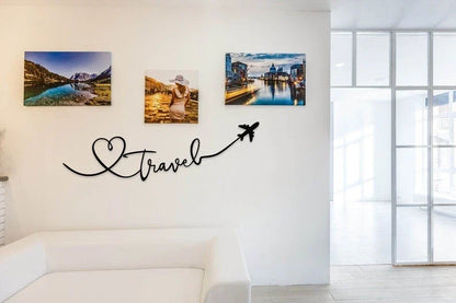 Travel Wall Art Plane Wall Decor Traveler Gift - 8 inches - metal sign
