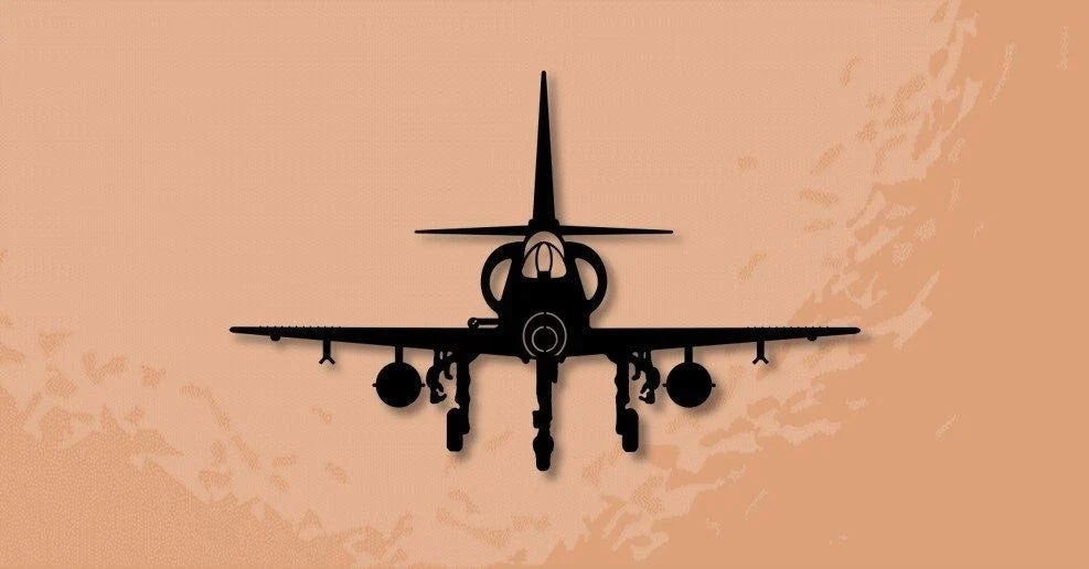 A4 Skyhawk Naval Attack Aircraft Landing Metal Sign Cut Metal Sign Wall Decor - 8 inches - metal sign