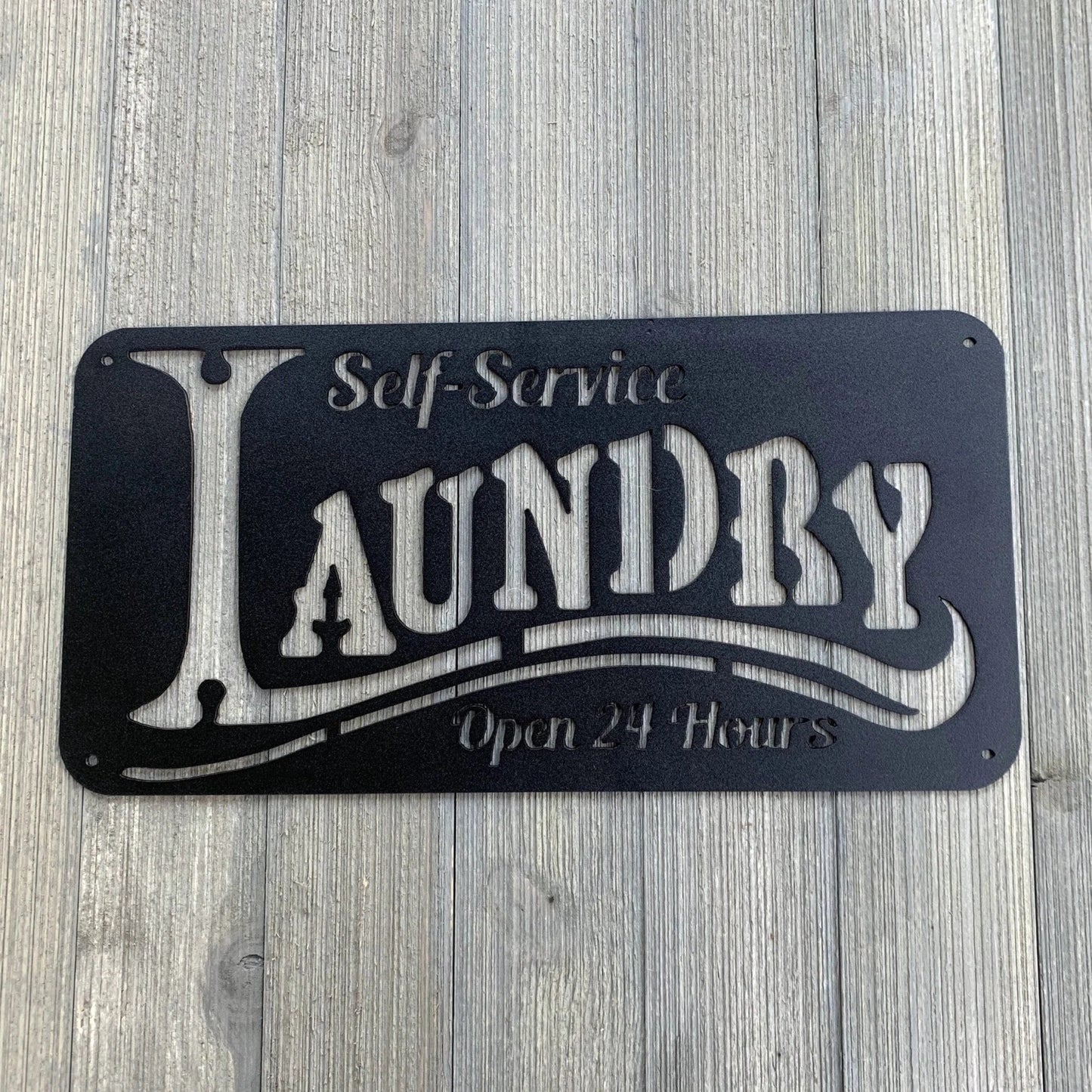 Self Service Laundry Metal Sign Cutout Cut Metal Sign Wall Metal Art - 8 inches - metal sign