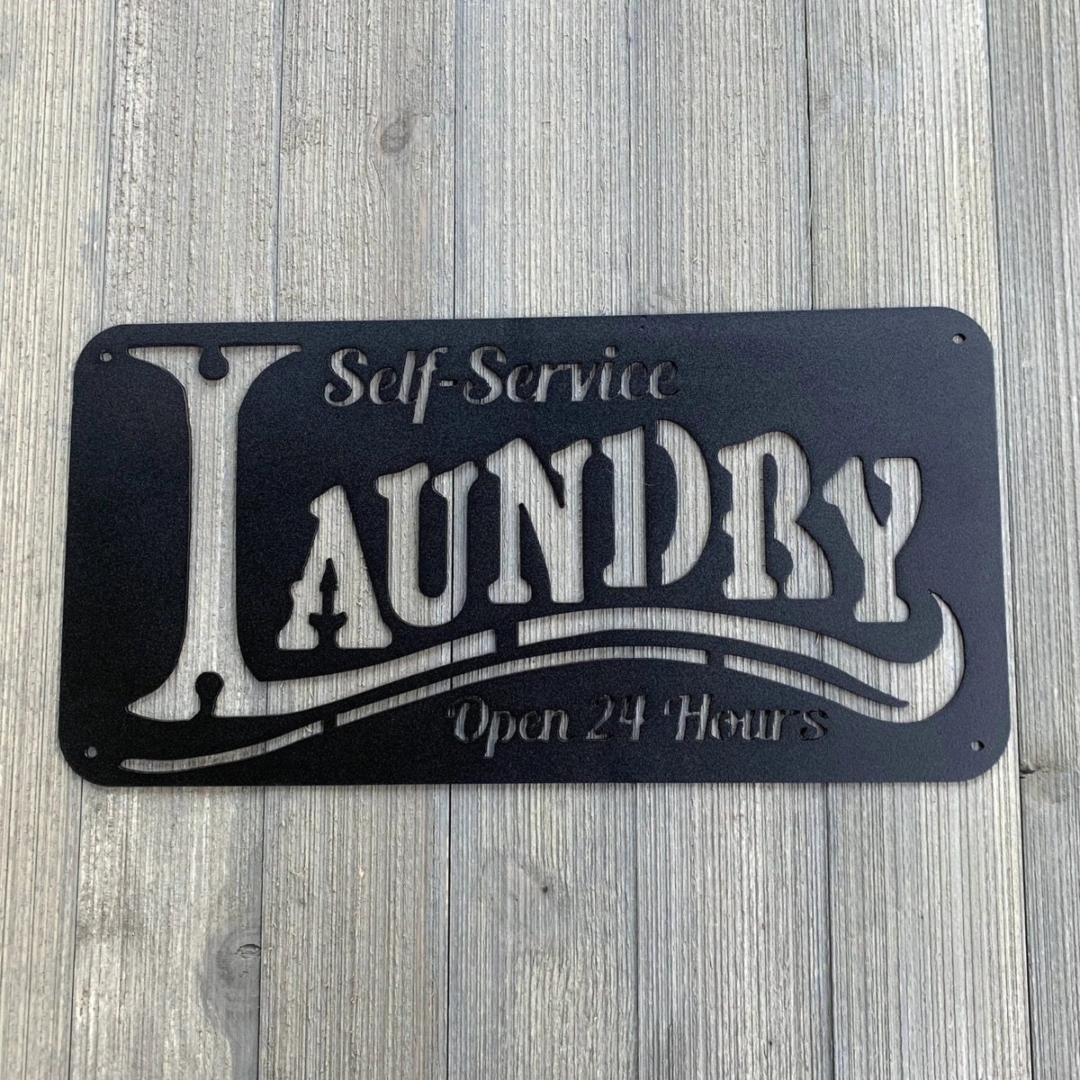 Self Service Laundry Metal Sign Cutout Cut Metal Sign Wall Metal Art - 8 inches - metal sign