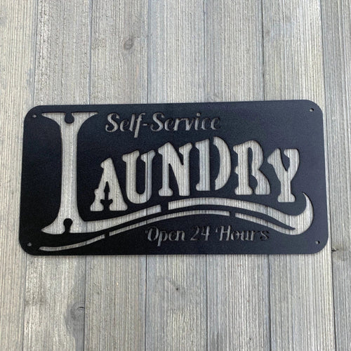Self Service Laundry Metal Sign Cutout Cut Metal Sign Wall Metal Art - 8 inches - metal sign