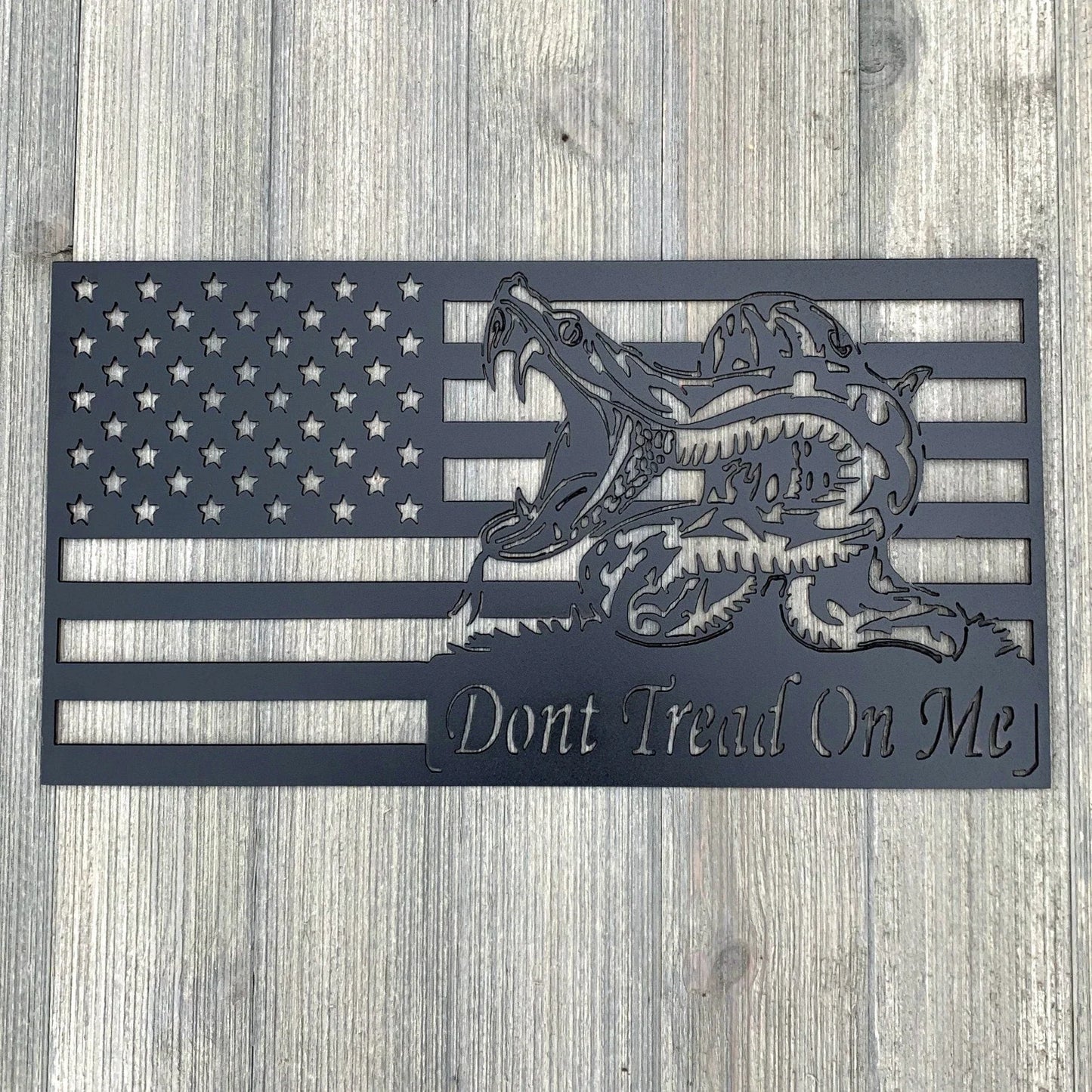 Don't Tread On Me Flag Metal Sign Cutout Cut Metal Sign Wall Metal Art - 8 inches - metal sign