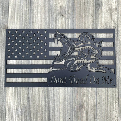Don't Tread On Me Flag Metal Sign Cutout Cut Metal Sign Wall Metal Art - 8 inches - metal sign