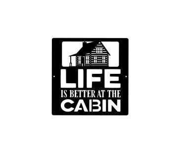 Cabin Decor Cabin Sign Camp Sign Christmas Gift For Him Metal Name Sign Fathers Day - 8 inches - metal sign