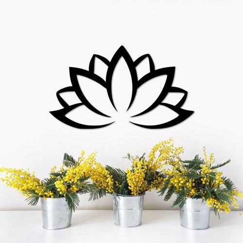 Lotus Flower Yoga Decor Metal Lotus Flower Wall Decor Lotus Flower Gift Yoga Studio Wall Hanging Flower Mandala - 8 inches - metal sign
