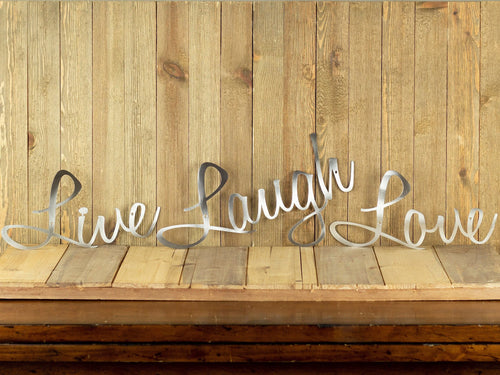 Live Laugh Love Wall Decor Patio Decor Lake House Decor Wall Hanging Sign Metal Art - 8 inches - metal sign