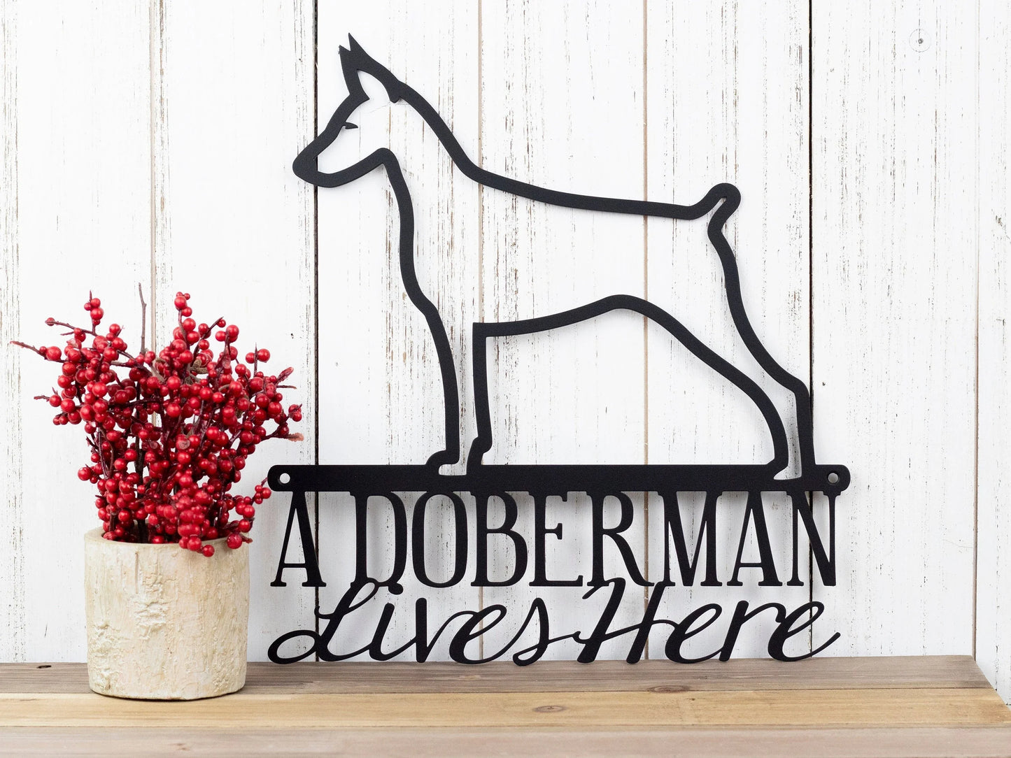 Doberman Doberman Pinscher Metal Sign Dog Sign Outdoor Sign Doberman Sign Metal Wall Decor - 8 inches - metal sign