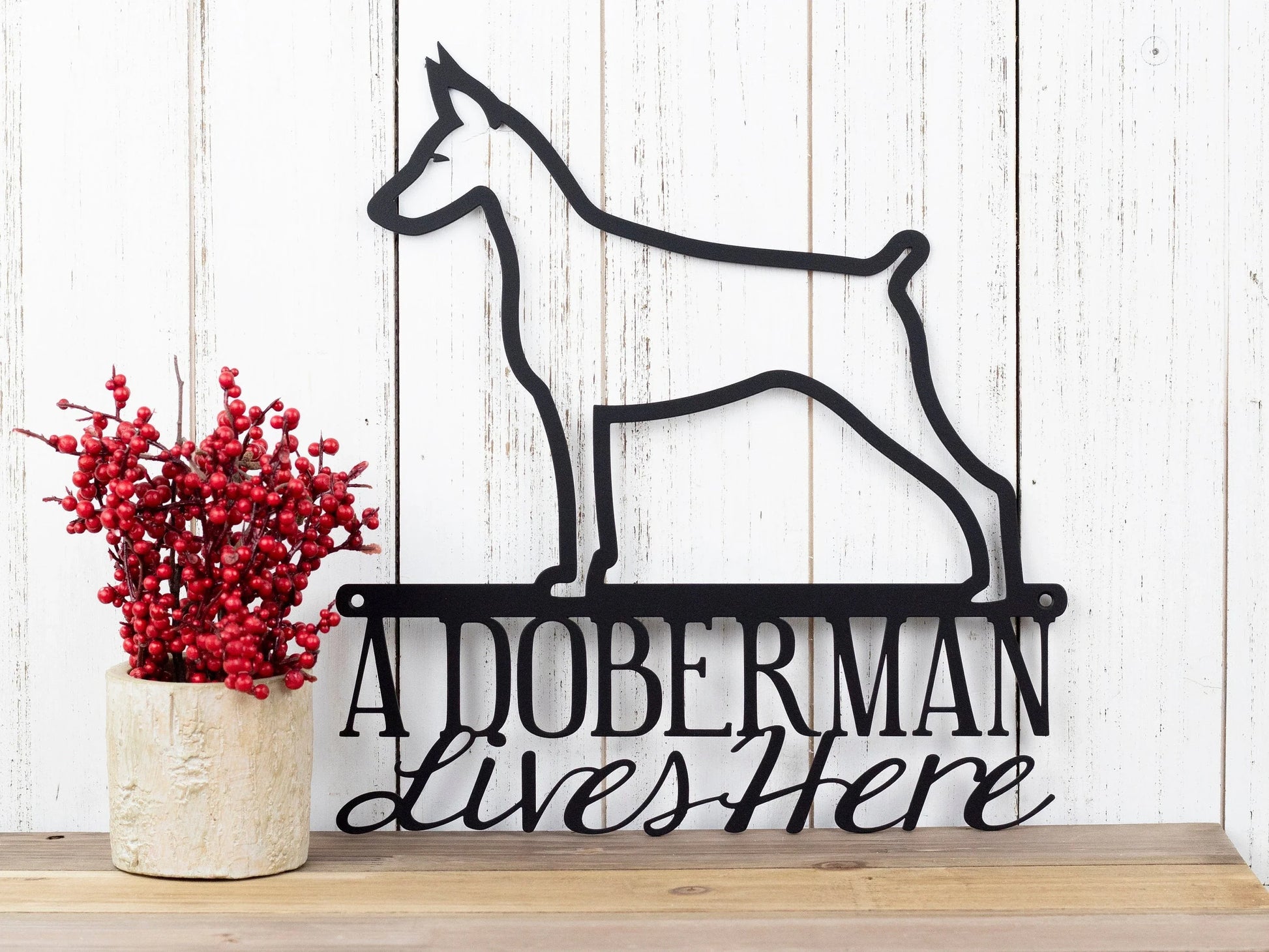 Doberman Doberman Pinscher Metal Sign Dog Sign Outdoor Sign Doberman Sign Metal Wall Decor - 8 inches - metal sign