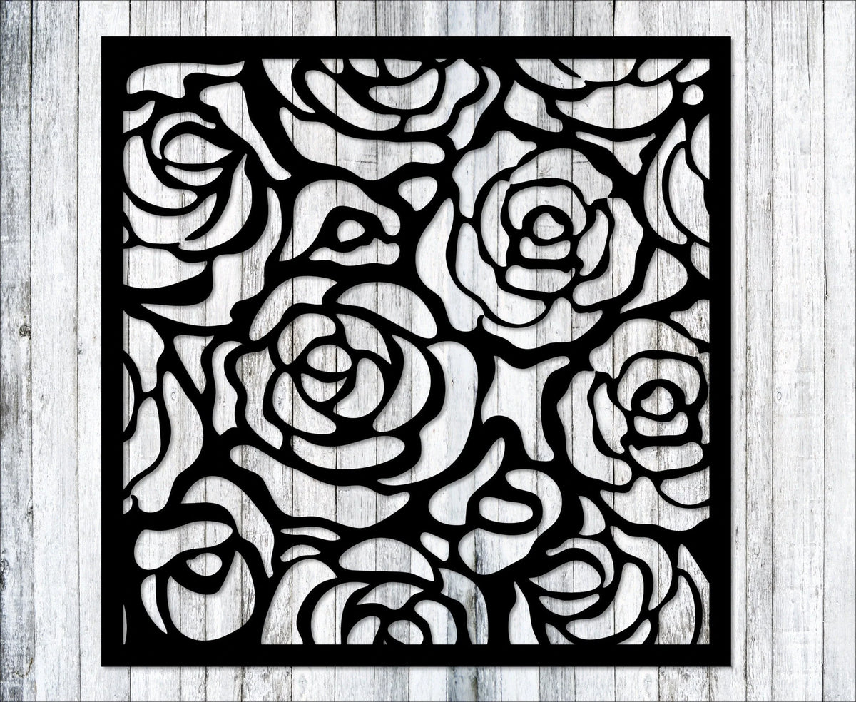 Metal Rose Decorative Panel Fence Privacy Screen Steel Panel Beautiful Unique Minimalist Outdoor Or Indoor Dp41 - 8 inches - metal sign