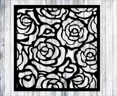 Metal Rose Decorative Panel Fence Privacy Screen Steel Panel Beautiful Unique Minimalist Outdoor Or Indoor Dp41 - 8 inches - metal sign