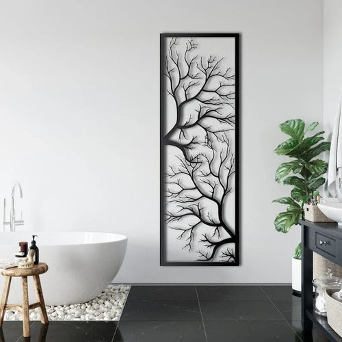 Metal Tree Wall Art Tree Sign Metal Wall Decor Metal Wall Decor Metal Branch Wall Decor Geometric Wall Art Home Wall Hangings - 8 inches - metal sign