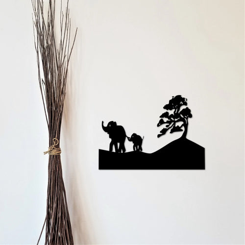 Metal Elephant And Baby Nursery Sign Jungle Sign Zoo Wall Decorafrican Safari Kids Room Decor Wildlife Art Metal Animal Cutout - 8 inches - metal sign
