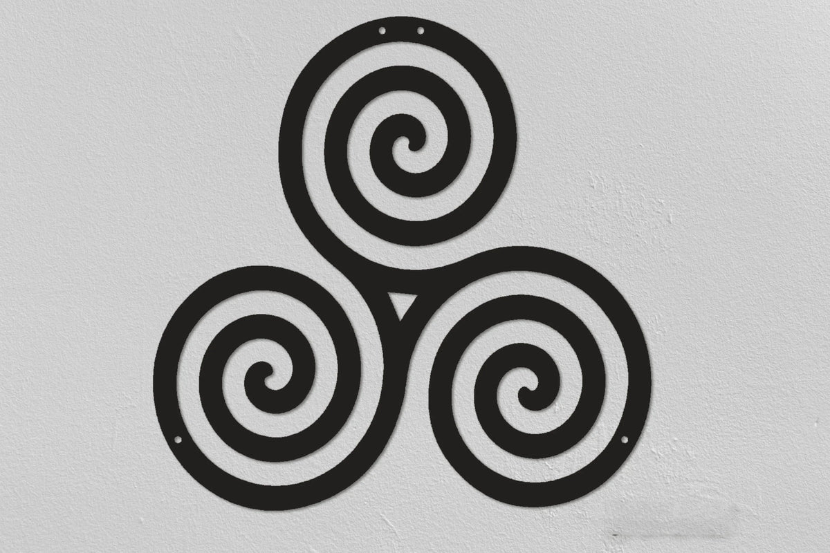 Triskelion Christmas Gifts Triskele Triskele Wall Decor Mythology Symbols Teen Wolf Symbols Trinity Symbol - 8 inches - metal sign