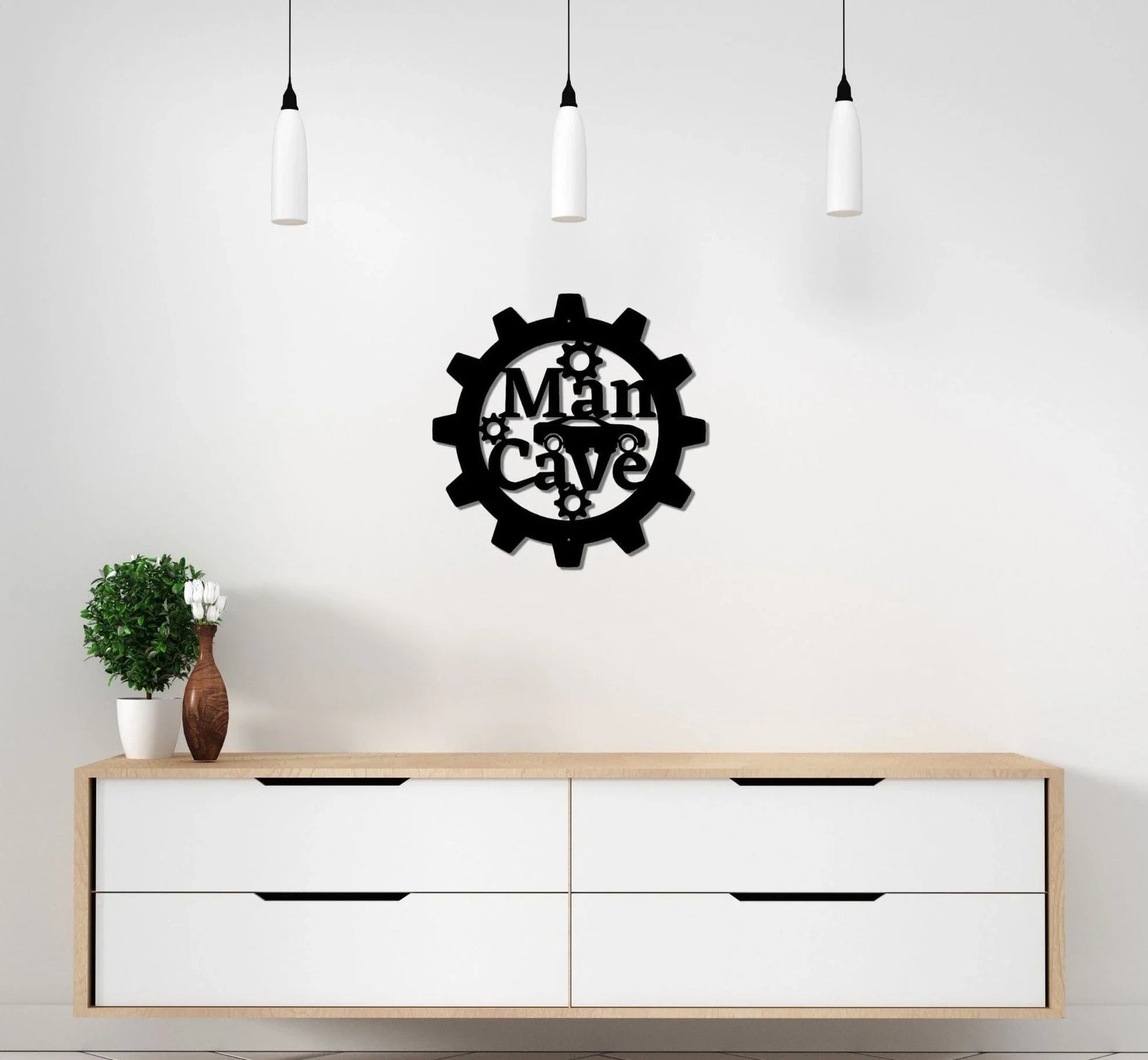 Mancave Metal Sign Gearhead Metal Sign Car Sign Decor Garage Wall Decoration Home Bar Decor Decoration Non Rust Sign - 8 inches - metal sign