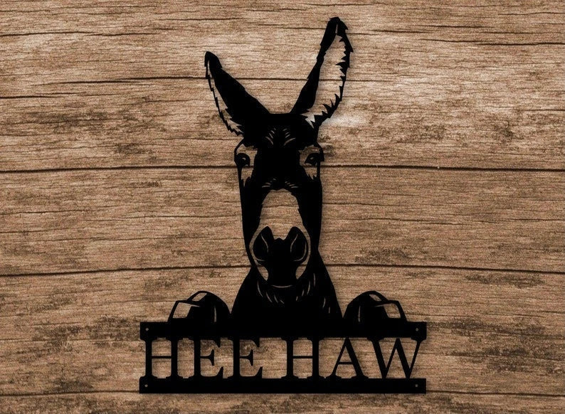 Donkey Metal Sign Donkey Wall Decor - 8 inches - metal sign