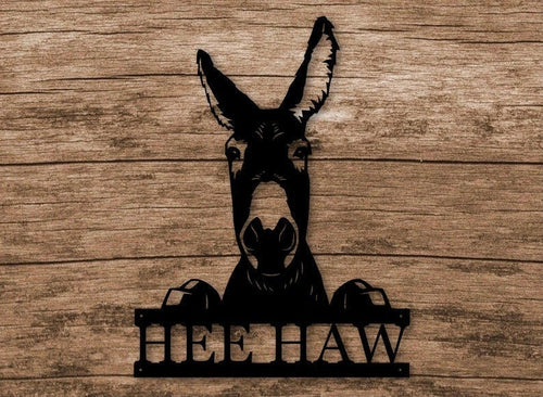 Donkey Metal Sign Donkey Wall Decor - 8 inches - metal sign