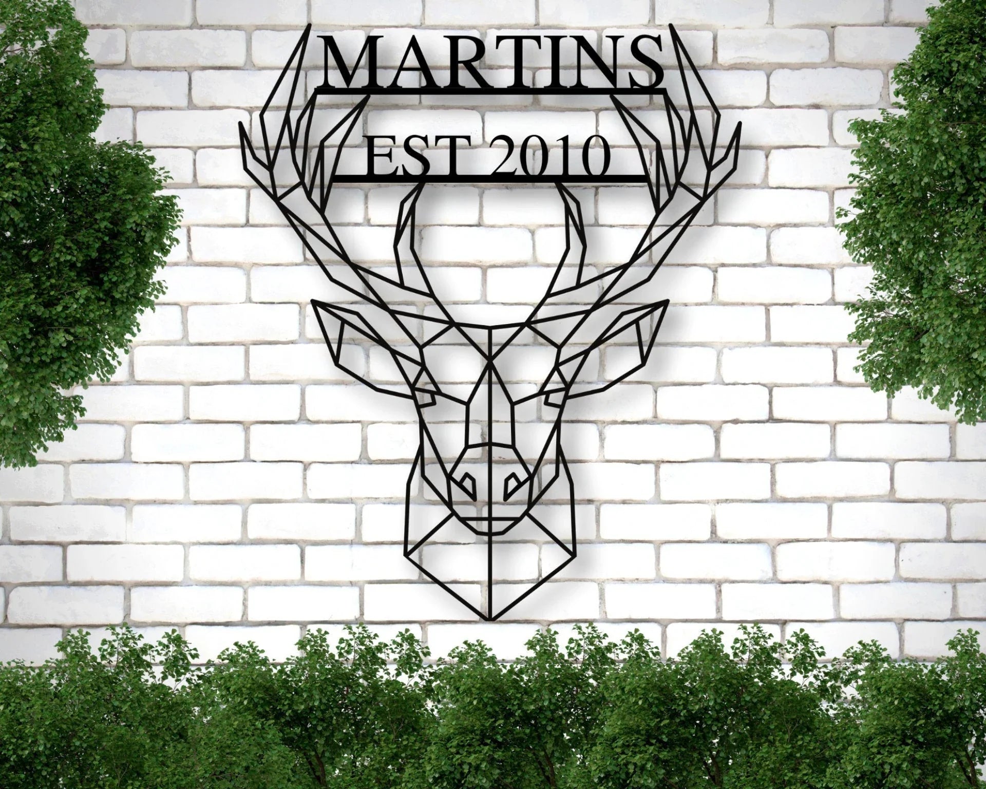 Deer Name Metal Sign Family Name Sign Valentines Day Sign Last Name Art Fathers Day Gift Deer Hunting Gift Wall Decor Antler Sign - 8 inches - metal sign