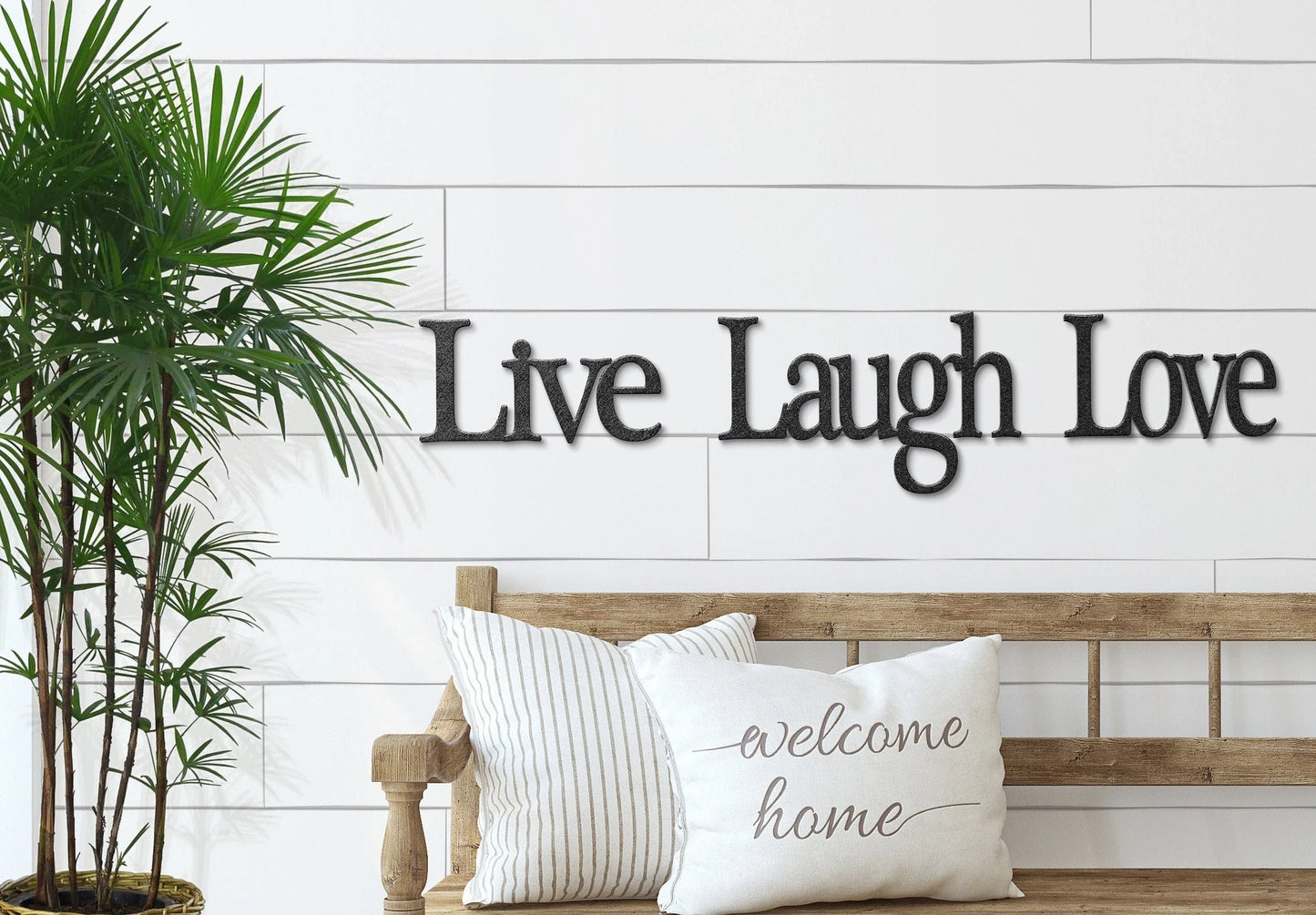 Live Laugh Love Metal Word Signs - 8 inches - metal sign