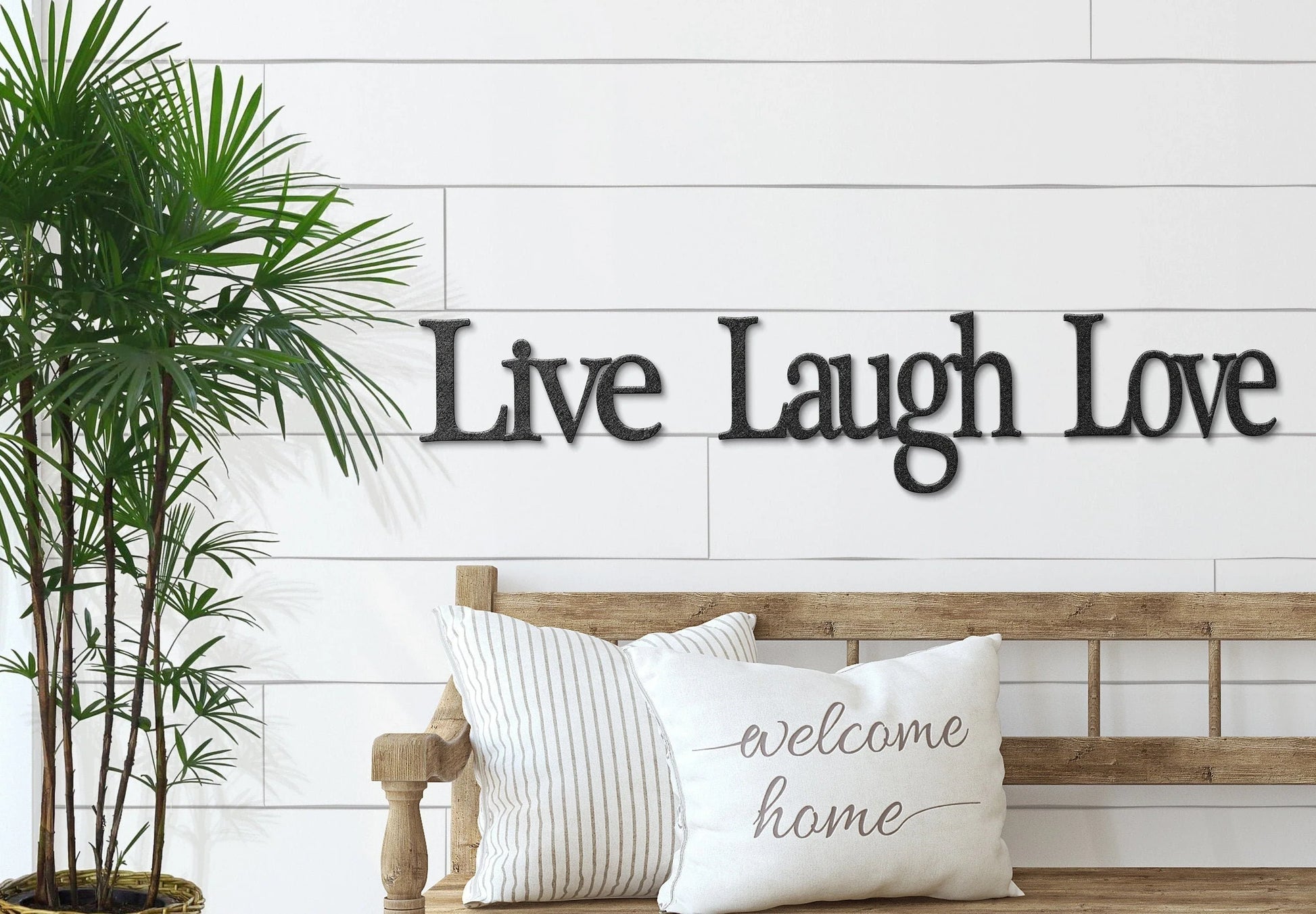 Live Laugh Love Metal Word Signs - 8 inches - metal sign