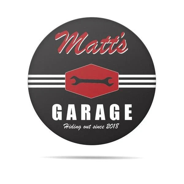 Round Garage Sign Metal Cut Metal Sign Metal House Sign - 8 inches - metal sign