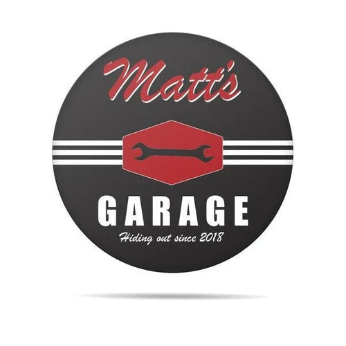 Round Garage Sign Metal Cut Metal Sign Metal House Sign - 8 inches - metal sign