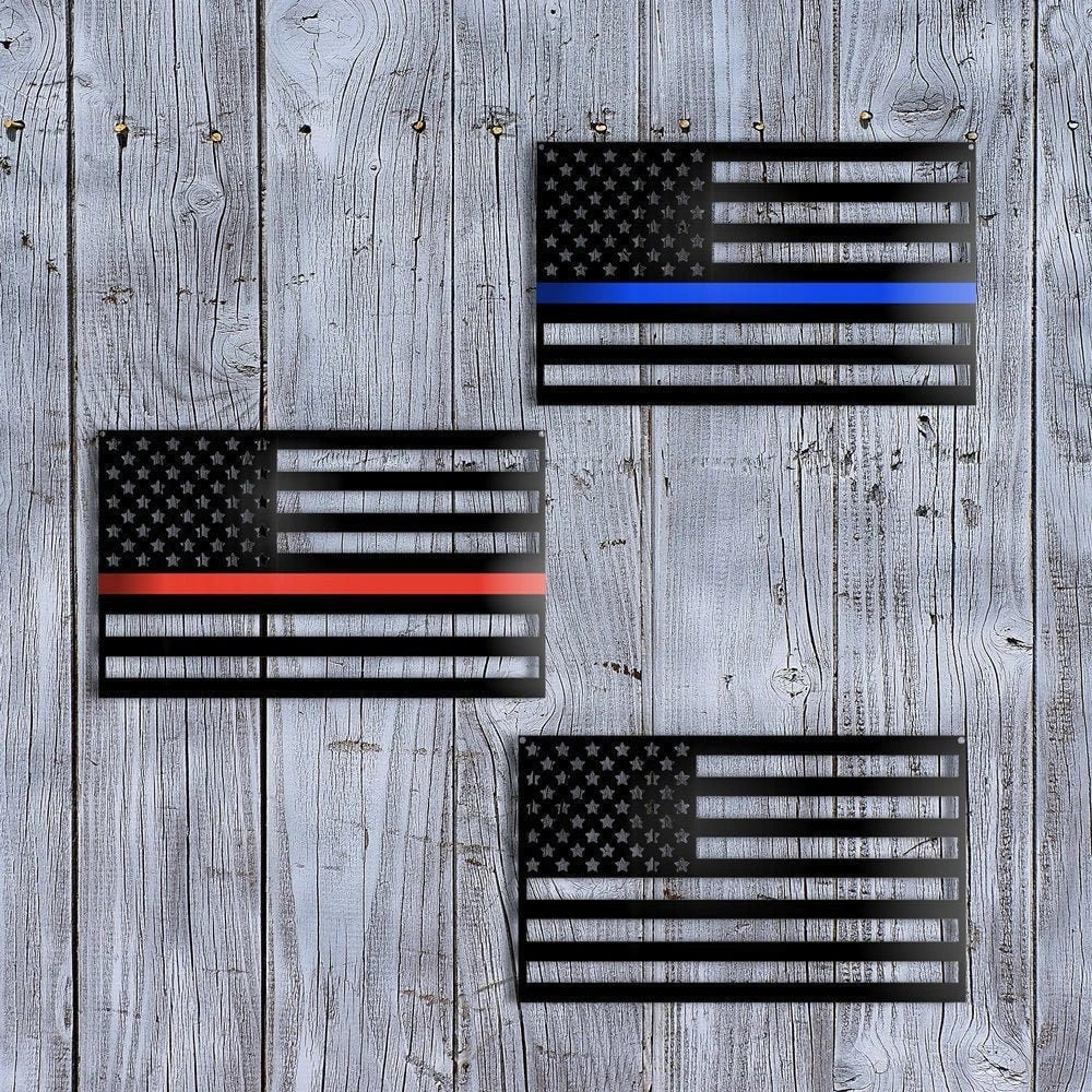 Thin Line American Flag Blue Line Flag Black Flag Red Line Flag Patriotic Gift Gifts For Him - 8 inches - metal sign
