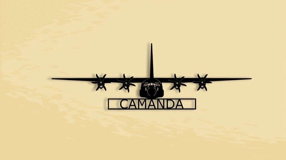 C130j Hercules Camanda Aircraft Metal Sign Cut Metal Sign Wall Decor - 8 inches - metal sign