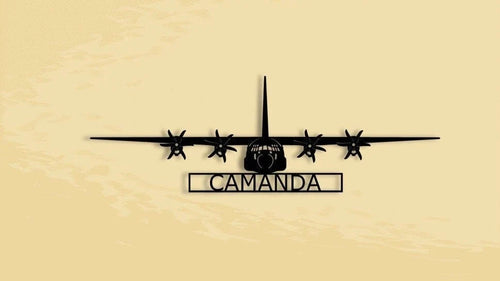 C130j Hercules Camanda Aircraft Metal Sign Cut Metal Sign Wall Decor - 8 inches - metal sign