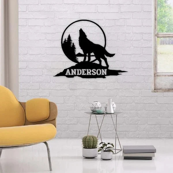 Wolf Lovers Cut Metal Sign - 8 inches - metal sign