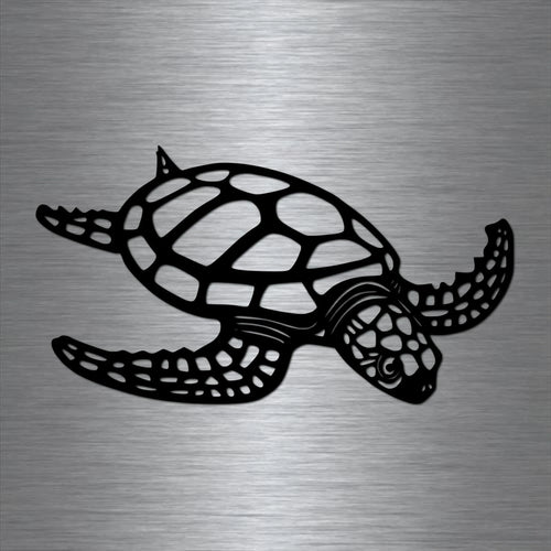 Sea Turtle Metal Sign Metal Wall Decor Metal Turtle Metal Sea Life Under The Sea Turtle Decor Ocean Decor Beach Decor - 8 inches - metal sign