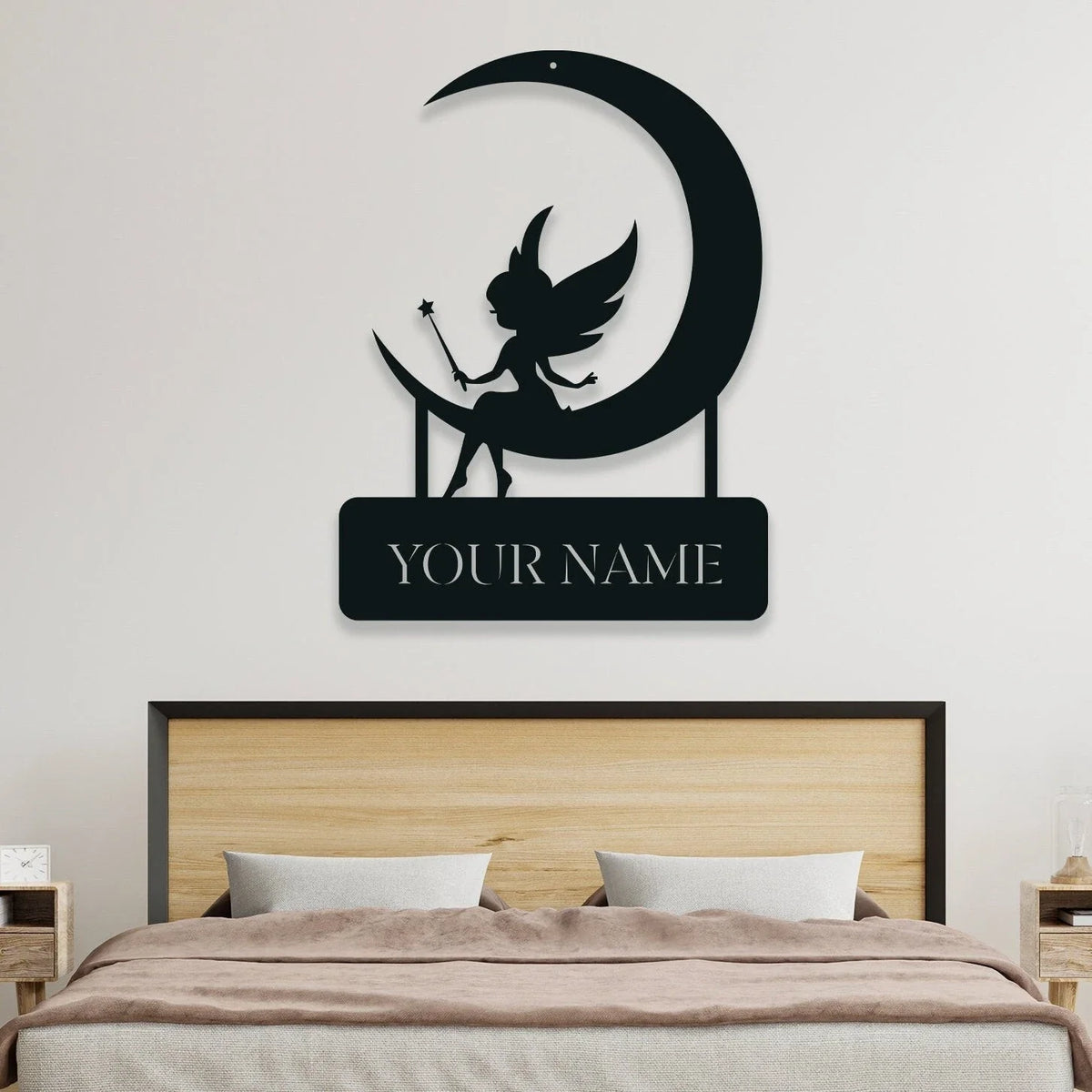 Fairy Metal Art Fairy Room Decor Fairy Sign Fairy Girls Room Decor Fairy And Moon Fairy Wall Art - 8 inches - metal sign
