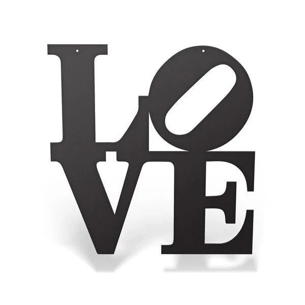 Metal Tilted Love Sign Cut Metal Sign Metal House Sign - 8 inches - metal sign
