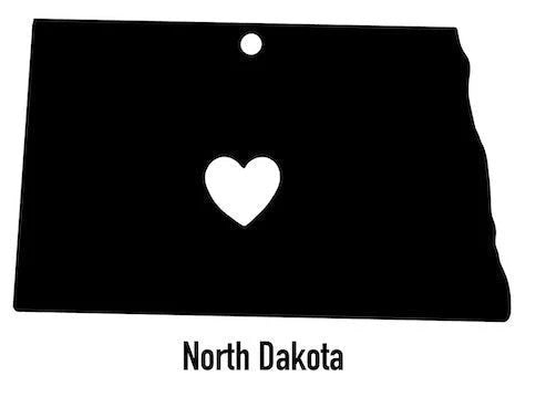North Dakota State Ornament Cut Metal Sign Wall Decor Metal Sign Metal Art - 8 inches - metal sign