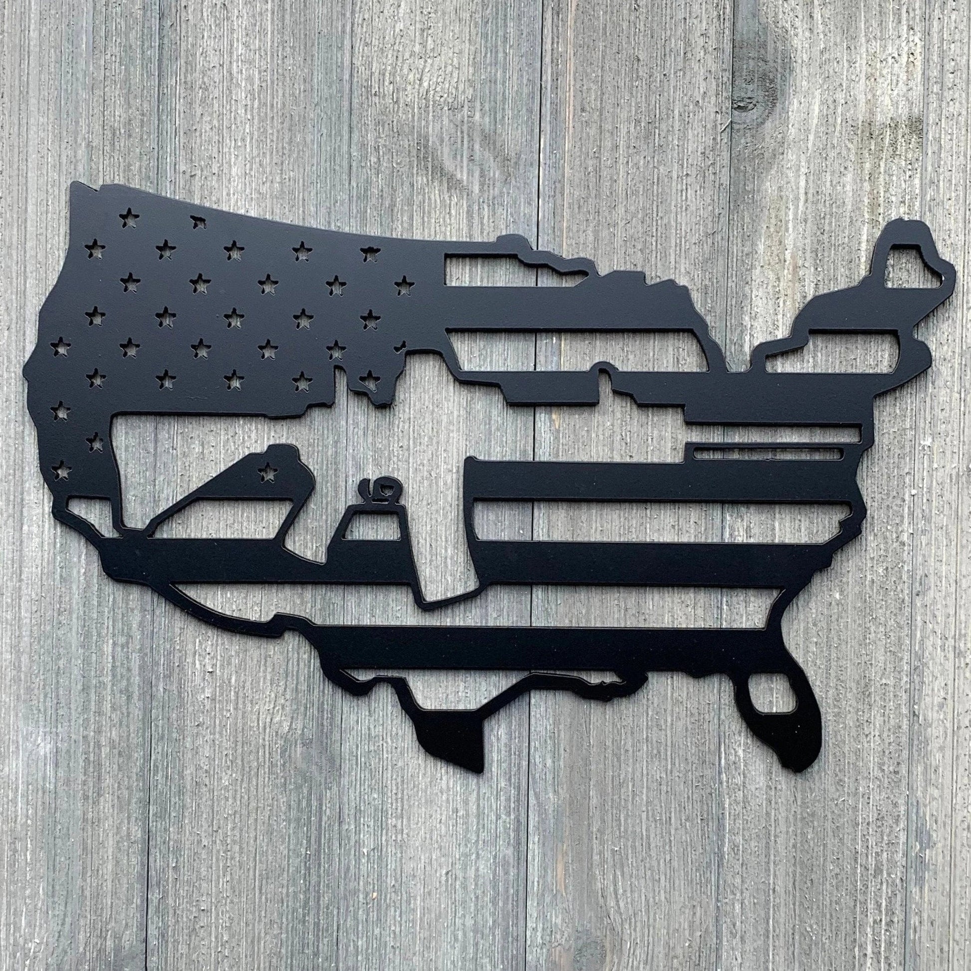 Ar15 Flag Usa Metal Sign Cutout Cut Metal Sign Wall Metal Art - 8 inches - metal sign