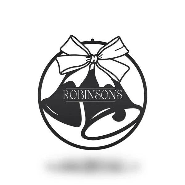 Christmas Bells Sign Metal Cut Metal Sign Metal House Sign - 8 inches - metal sign