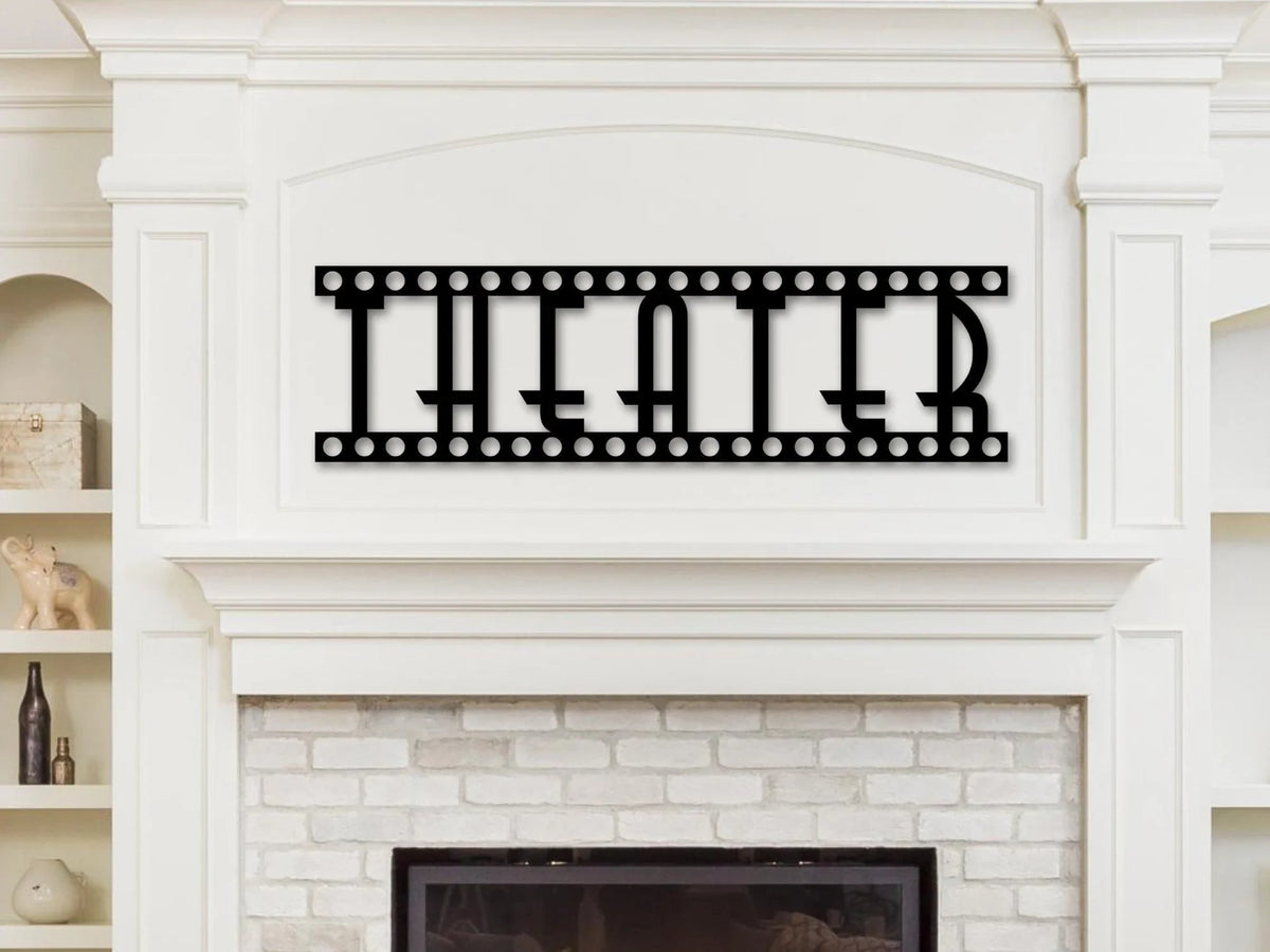 Theater Sign Home Theater Sign Movie Theater Decor Movie Room Decor Theater Room Decor Theater Signs Metal Sign H - 8 inches - metal sign