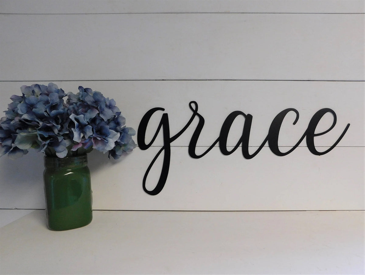 Grace Sign Metal Grace Sign Rustic Word Art Sign Metal Signs Metal - 8 inches - metal sign