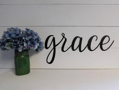 Grace Sign Metal Grace Sign Rustic Word Art Sign Metal Signs Metal - 8 inches - metal sign